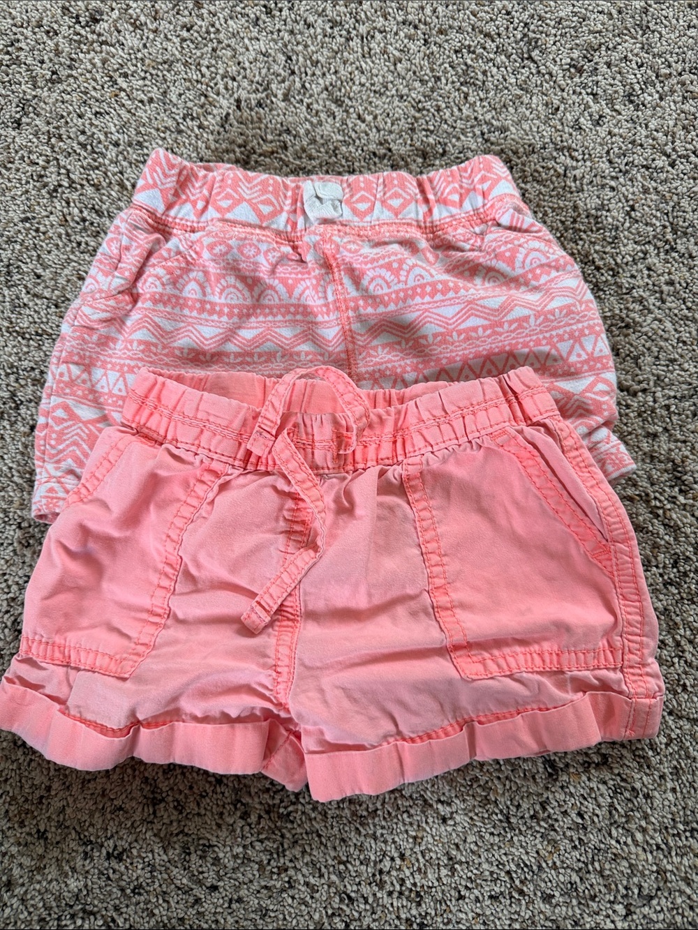 Carter's Coral Pink Girls' Pull-On Shorts Set